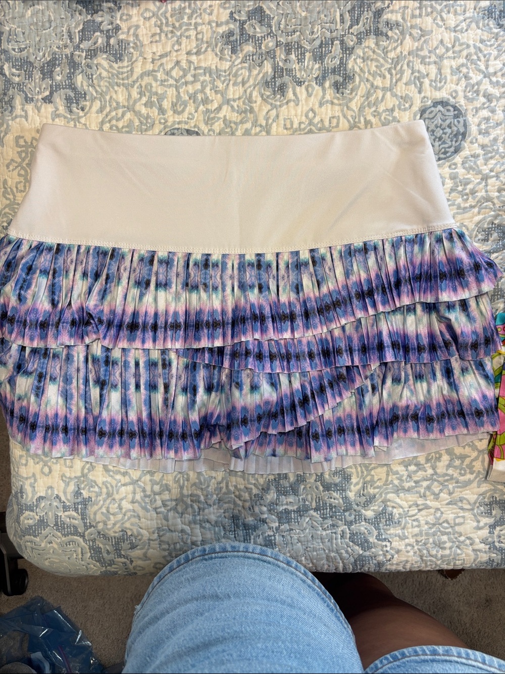 Lucky in Love Lavender Tie-Dye Pleated Ruffle Mini Skirt